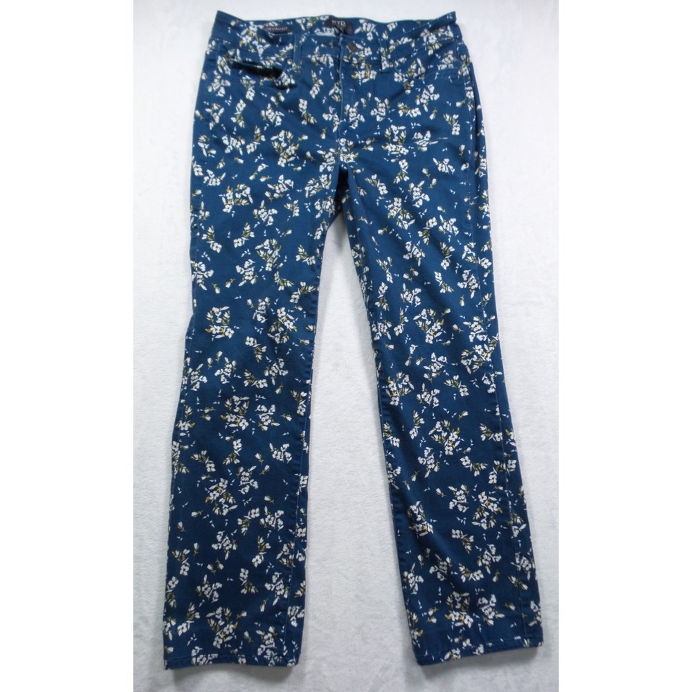 NYDJ Womens Jeans Size 8 Blue Denim Marilyn Straight Lift Tuck Shannon Gardens